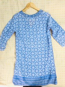 H&amp;M Blue Patterned Tunic Top