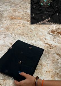 Black Sequence Party Wear Saree