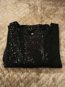 Sparkly Black Long Sleeve Top