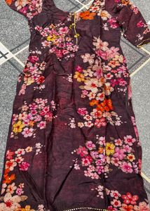 Floral Print Purple Kurta Set