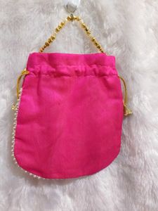 Yellow And Pink Potli Embroidery Design