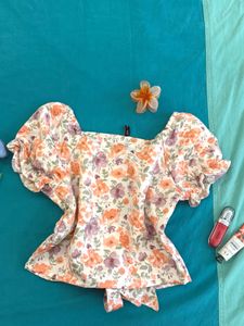 Floral Puff Sleeve Top