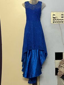 Pintrest Blue Lace Hi-Lo Dress