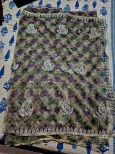 Elegant Floral Organza Saree