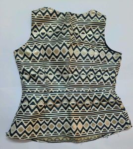 Partywear White Gold Top