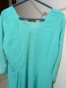 Green Long  Georgette Kurta