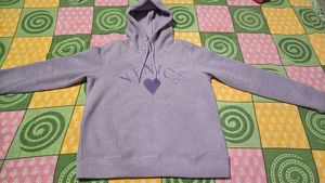 DAiSY women fleece printed hooded sweatshirt