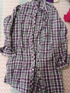 Purple Plaid Button Down Shirt