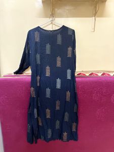 Navy Blue Embroidered Tunic Kurta❤️