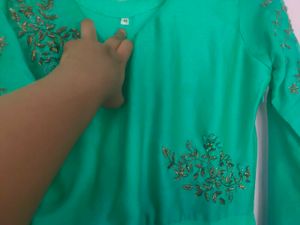 Green Anarkali Suit Set
