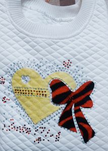 White Embellished Quilted Sweatshirt