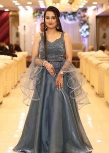 Elegant Grey Ethnic Gown