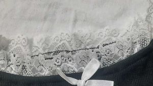 Black Lacey Sinched Waist Crop Top
