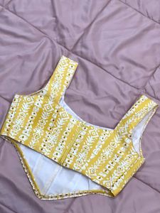 Yellow Print Corset Top