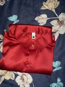 Red Button-Down Shirt