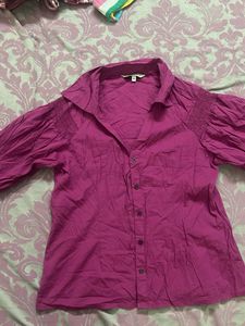 Pink Button-Down Top