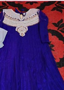 Purple party wear Embroidered Anarkali Suit