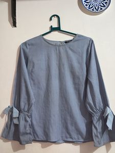 Zudio - Striped Blue Blouse Top With Bows