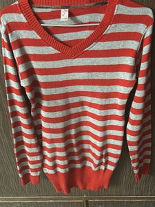 Striped V-Neck Sweater