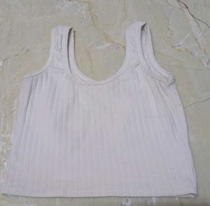 White Cut Sleeves Crop Top