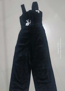 Cute Girls' Black Jumpsuit
