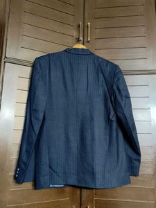 Men Blue Striped Stylish Formal Blazer