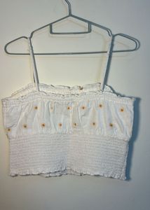 Floral Embroidered Crop Top