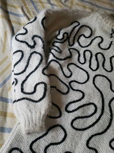 Funky Patterned White Sweater