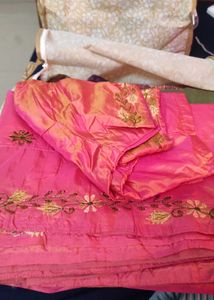 Nice Embroidery Silk Saree
