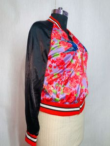 Floral Embroidered Bomber Jacket