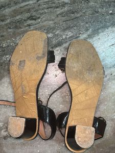 Black &amp; Gold Chain Sandals