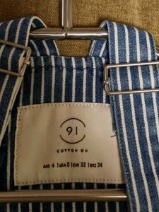 COTTON ON DENIM DUNGAREE DRESS SIZE 0
