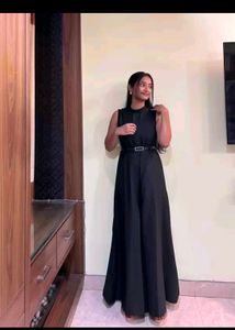 TOKYO TALKIES Black Solid Basic Jumpsuit