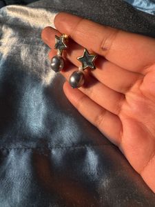 Star & Pearl Drop Earrings