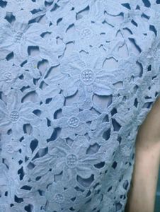 Blue Floral Lace Top