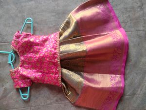Pavdai Baby Lengha Semi Kanjeevram Pattu