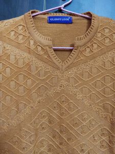 Orange Woollen Kurta
