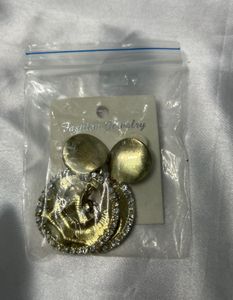 Golden Circle Rhinestone Earrings