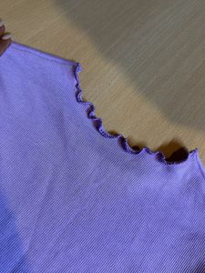 Purple High neck And Netted T Shirt