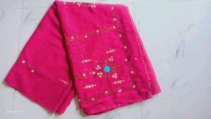 Beautiful Magenta Coloured Saree.♥️