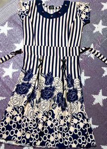 Beige Blue Colour Dress