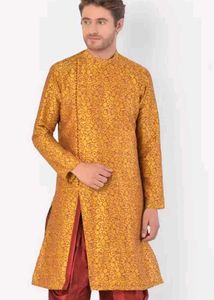 Ethnic motifs printed silk kurta