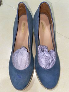 Blue Wedge Heels