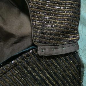 Brown Sequin padded Blouse