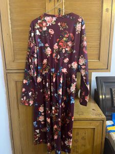 Preety Feminine Dress In Burgubdy Color