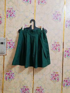 Green Pleated Skirt