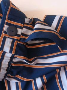 NAVY BLUE Wide Leg STRIPED PANTS