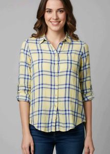 Plaid Button-Up Shirt