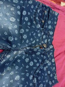 Floral Print Jeans