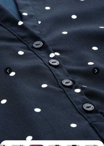 Polka Dot Roll-Up Sleeve Top